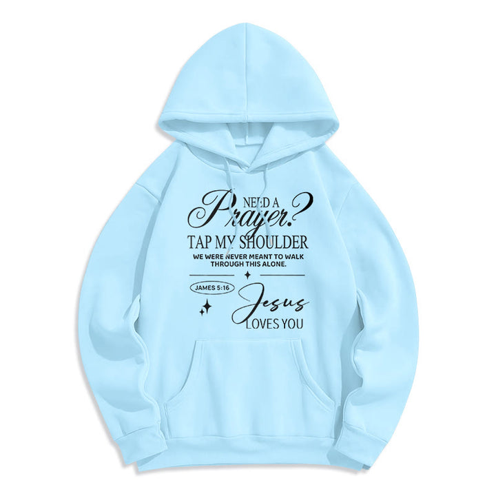 Christianartworkshop Sweat à capuche en polyester doublé polaire Jacques 5:16 et prière - Bleu - 2XL - image 1