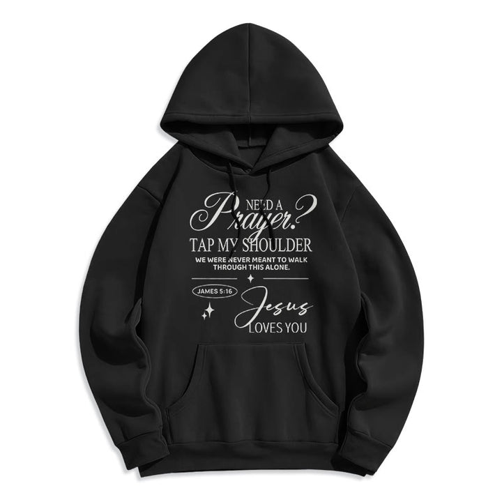 Christianartworkshop Sweat à capuche en polyester doublé polaire Jacques 5:16 et prière - Noir - 2XL - image 6