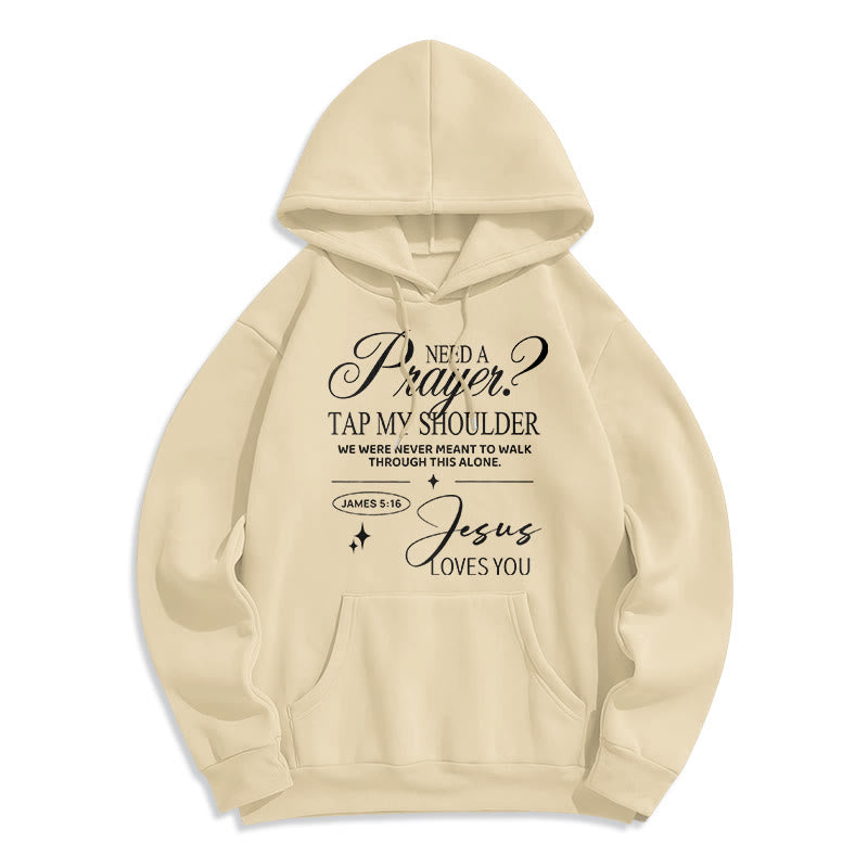 Christianartworkshop Sweat à capuche en polyester doublé polaire Jacques 5:16 et prière - Beige - 2XL - image 2