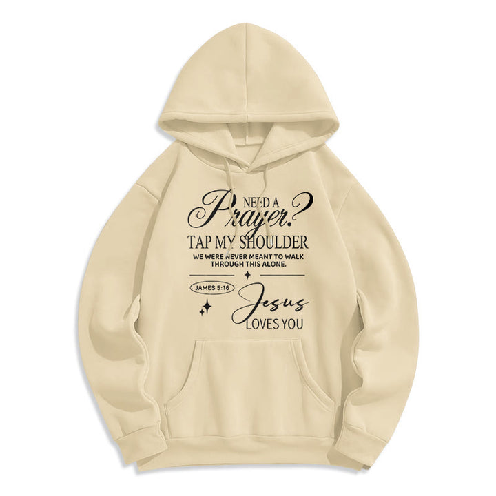 Christianartworkshop Sweat à capuche en polyester doublé polaire Jacques 5:16 et prière - Beige - 2XL - image 2