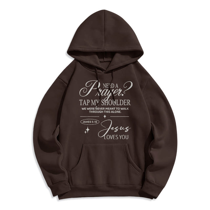 Christianartworkshop Sweat à capuche en polyester doublé polaire Jacques 5:16 et prière - Brun - 2XL - image 5