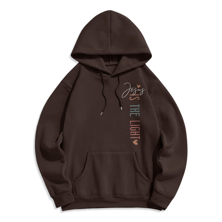 Christianartworkshop Jésus est la lumière Croix florale Foi Sweat à capuche en polyester doublé polaire - image 19