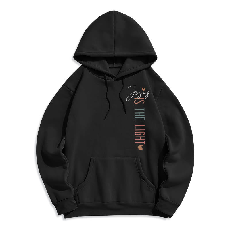 Christianartworkshop Jésus est la lumière Croix florale Foi Sweat à capuche en polyester doublé polaire - image 22