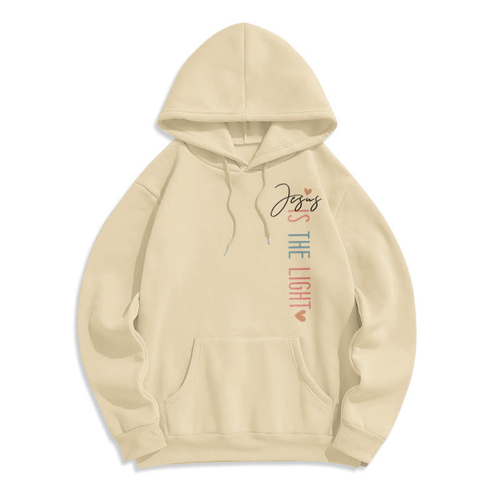 Christianartworkshop Jésus est la lumière Croix florale Foi Sweat à capuche en polyester doublé polaire - image 10