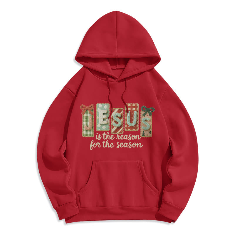 Christianartworkshop Noël Jésus est la raison Sweat à capuche en polyester doublé polaire - Rouge - 2XL - image 2