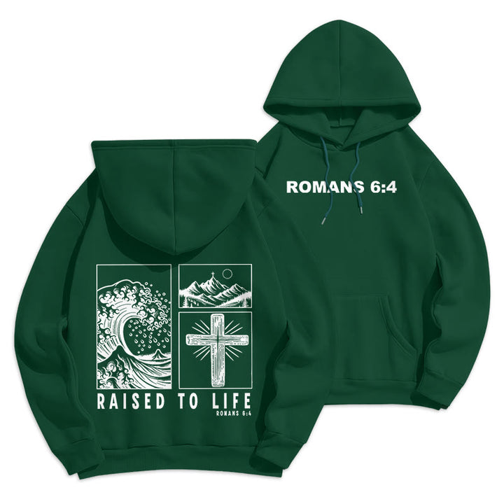 Christianartworkshop Romans 6:4 Sweat à capuche en polyester doublé polaire - Vert - 2XL - image 6