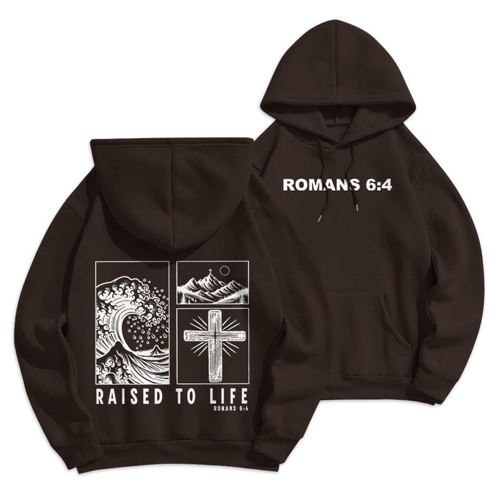 Christianartworkshop Romans 6:4 Sweat à capuche en polyester doublé polaire - Brun - 2XL - image 0