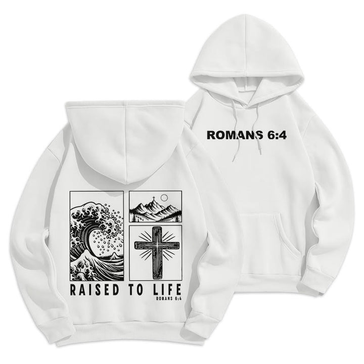 Christianartworkshop Romans 6:4 Sweat à capuche en polyester doublé polaire - Blanc - 2XL - image 21