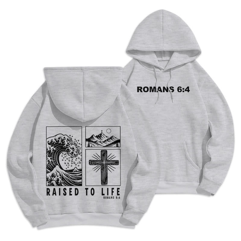 Christianartworkshop Romans 6:4 Sweat à capuche en polyester doublé polaire - Gris - 2XL - image 18