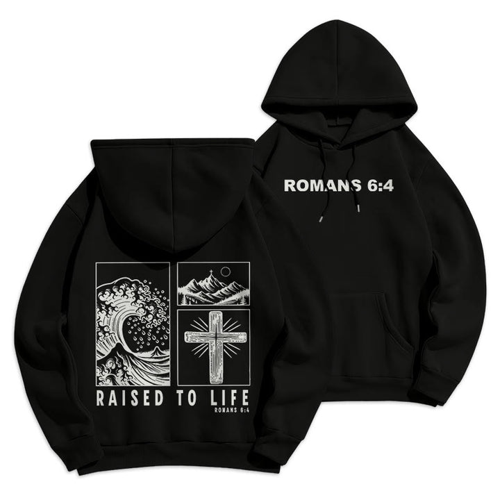 Christianartworkshop Romans 6:4 Sweat à capuche en polyester doublé polaire - Noir - 2XL - image 3