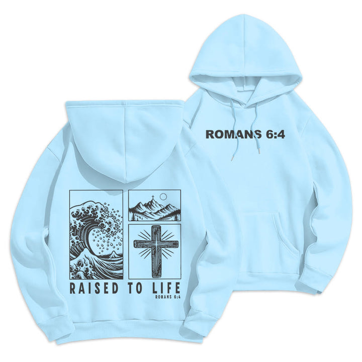 Christianartworkshop Romans 6:4 Sweat à capuche en polyester doublé polaire - Bleu - 2XL - image 12