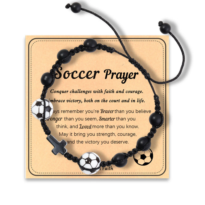 Bracelet de foi sur le thème du sport de Christianartworkshop : Carte avec message touchant à porter au quotidien - Prière au football - image 6