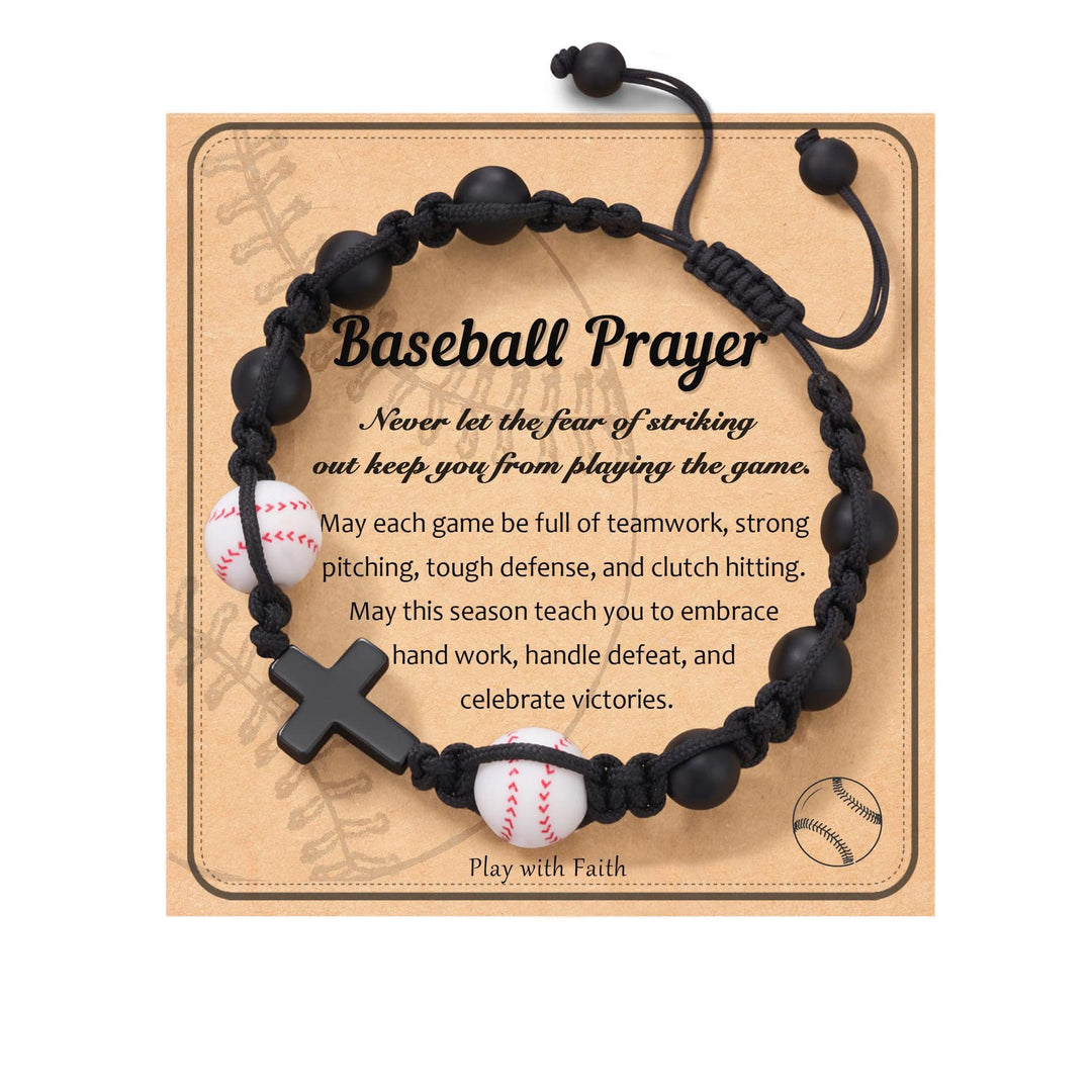Bracelet de foi sur le thème du sport de Christianartworkshop : Carte avec message touchant à porter au quotidien - Prière au baseball - image 7
