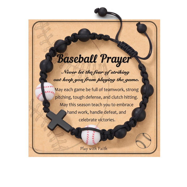 Bracelet de foi sur le thème du sport de Christianartworkshop : Carte avec message touchant à porter au quotidien - Prière au baseball - image 7