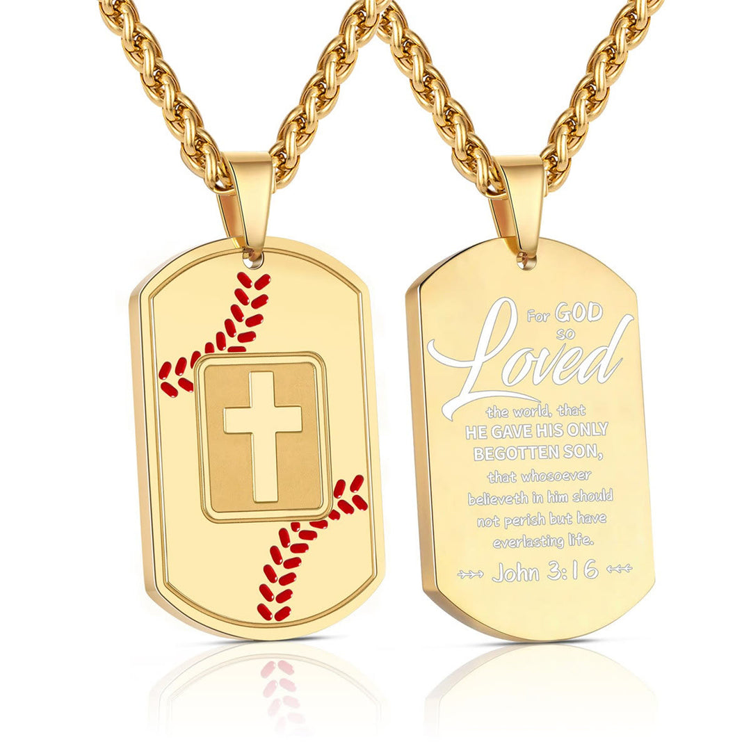 Christianartworkshop Plaque d'identité de baseball polie avec verset biblique : un rappel constant de la grâce au quotidien - Doré - Jean 3:16 - image 17