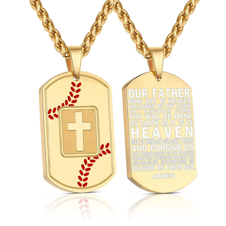 Christianartworkshop Plaque d'identité de baseball polie avec verset biblique : un rappel constant de la grâce au quotidien - Doré - Notre Père - image 20