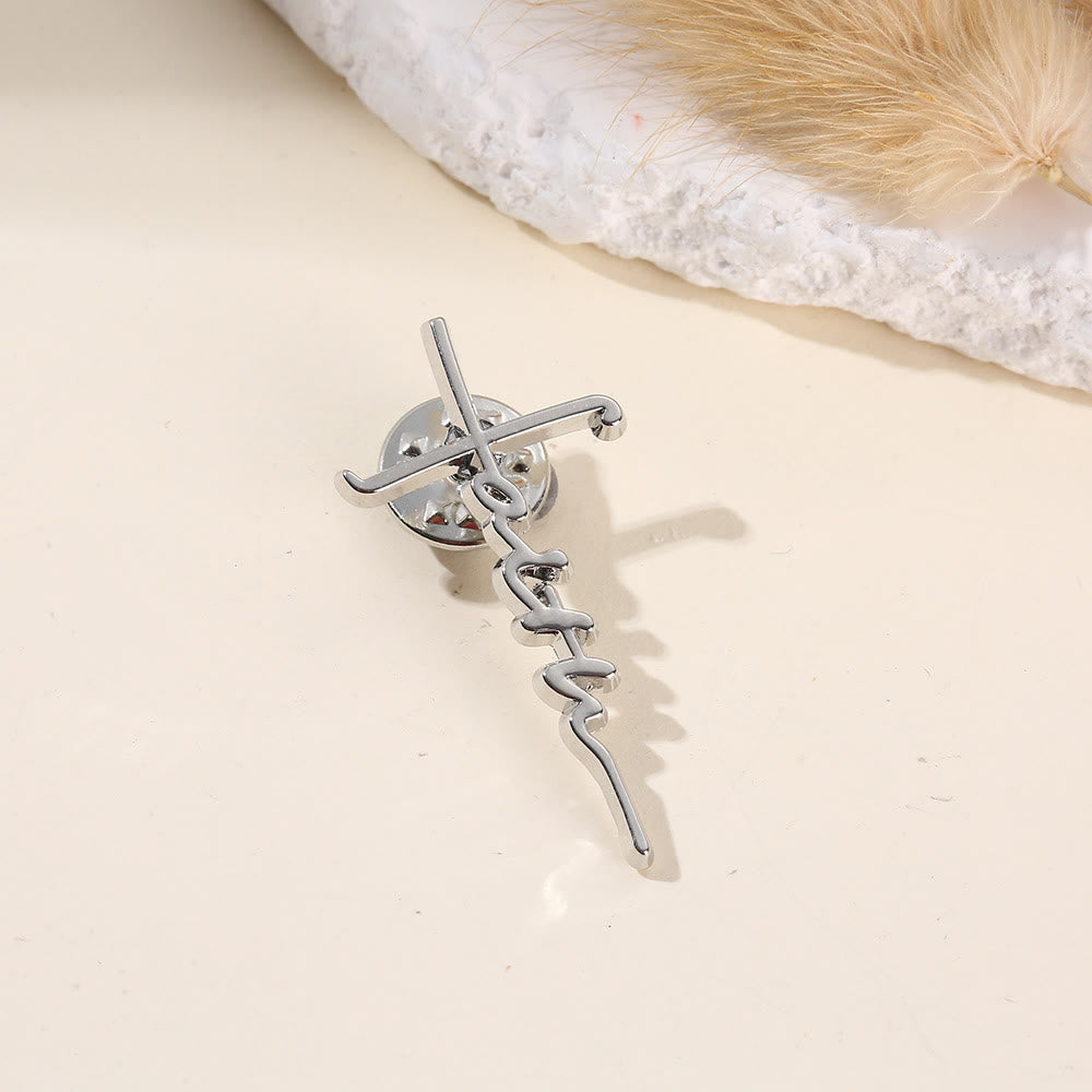 Broche croix et phrase Christianartworkshop : symbole de foi divine pour vêtements - Cœur de foi - image 8