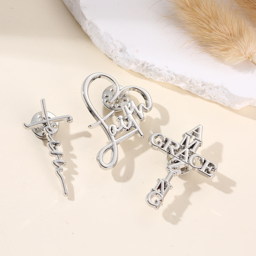 Broche croix et phrase Christianartworkshop : symbole de foi divine pour vêtements - image 1