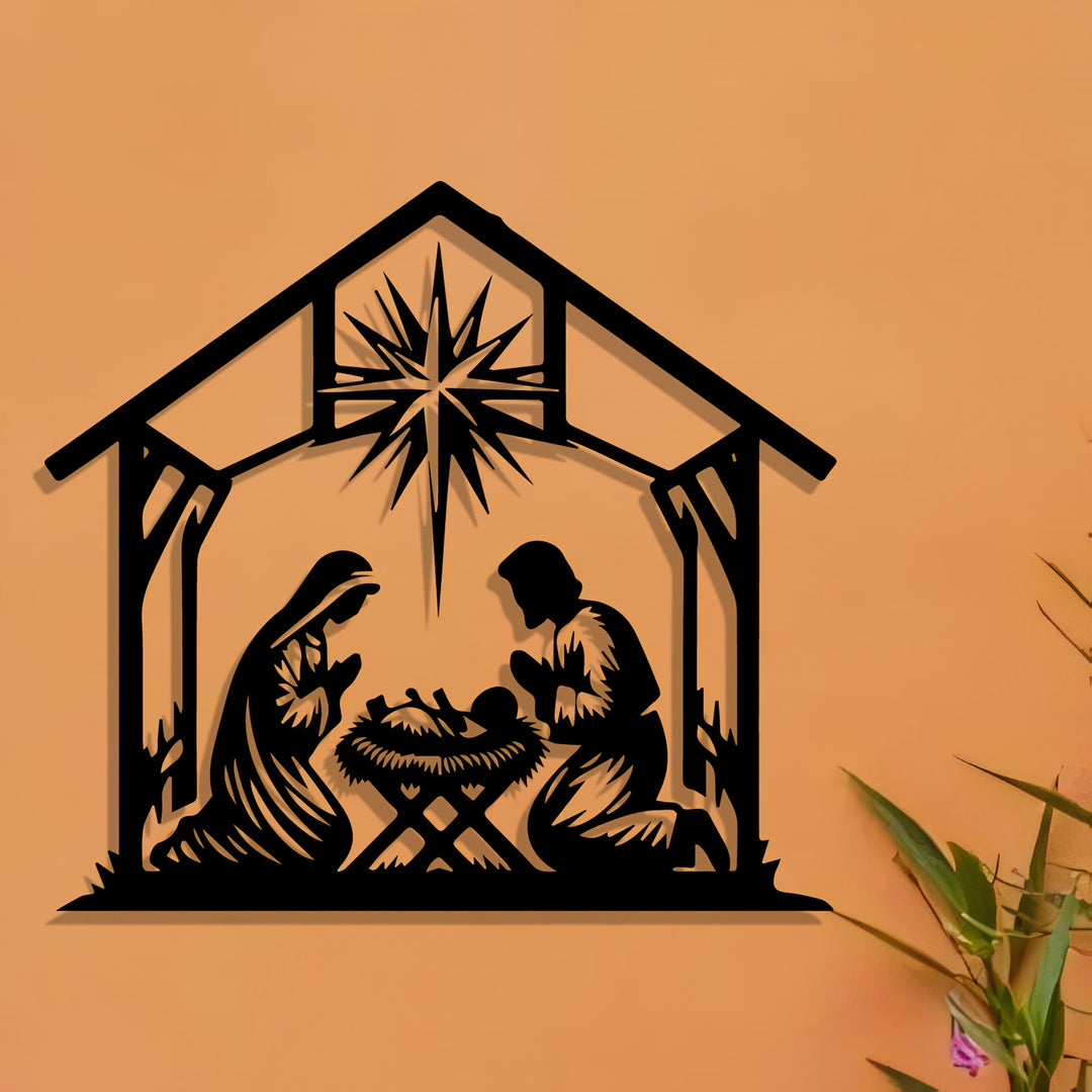 Christianartworkshop Décoration murale en métal en forme d'étoile de la Nativité : un rappel quotidien de la foi pour votre espace - image 2