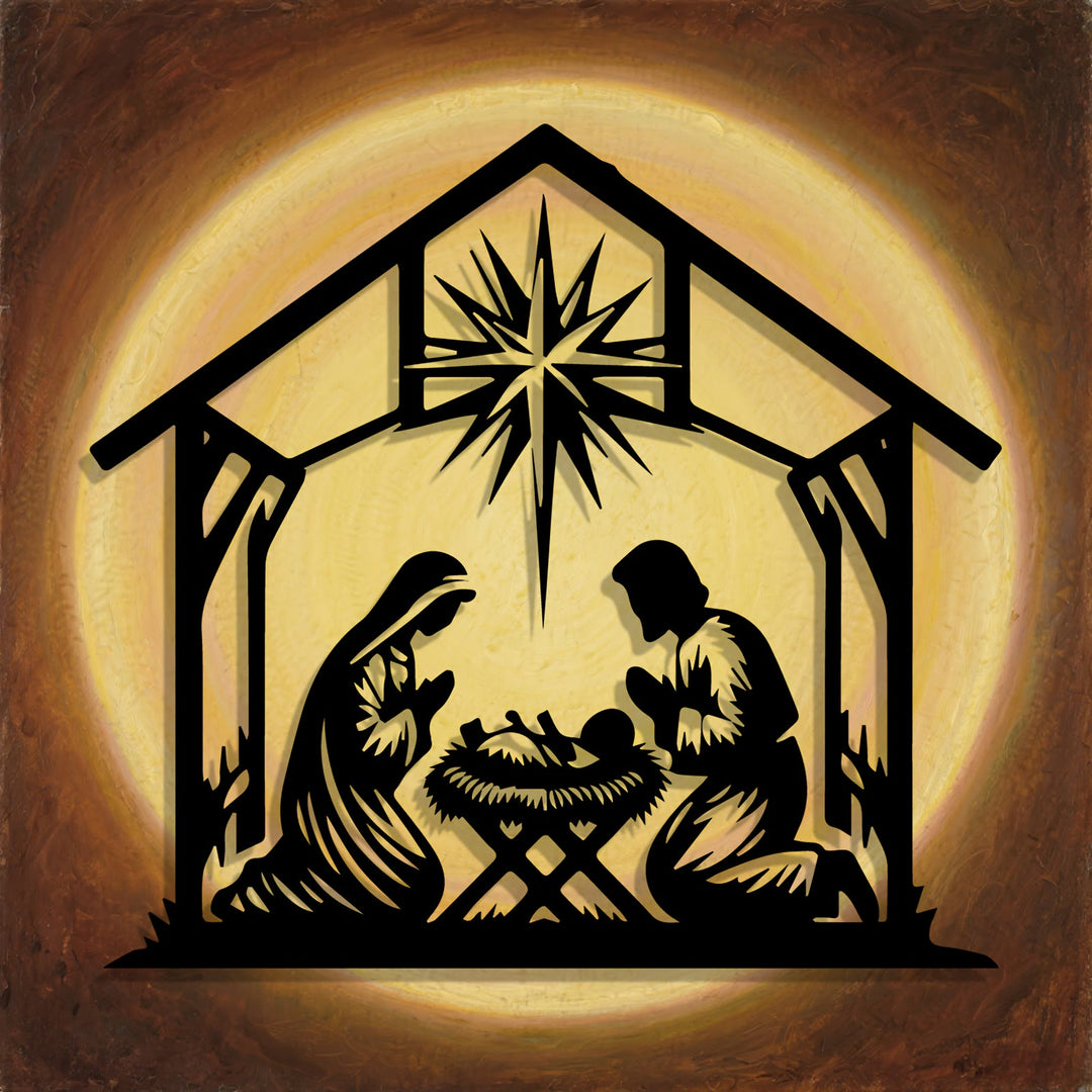 Christianartworkshop Décoration murale en métal en forme d'étoile de la Nativité : un rappel quotidien de la foi pour votre espace - image 3