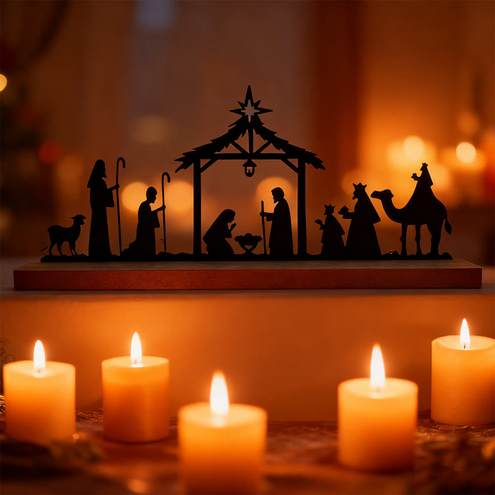 Christianartworkshop Crèche en fer forgé en forme d'étoile de Bethléem : un rappel constant d'émerveillement pour la maison - image 2