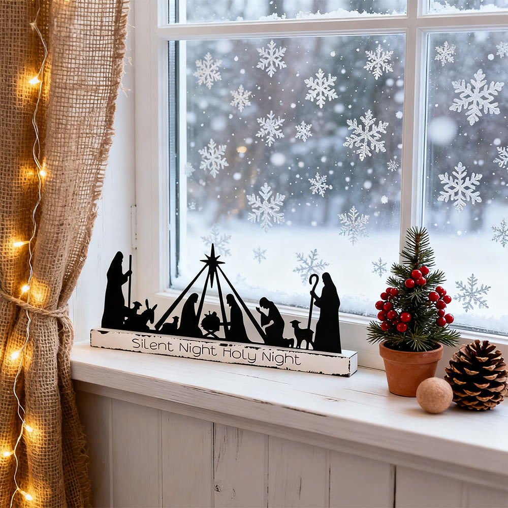 Christianartworkshop Crèche en fer Silent Night : Un symbole de douceur et de grâce pour les espaces de fêtes - image 1