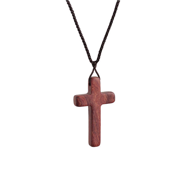 Christianartworkshop Collier croix en bois de santal rouge fait main — Un geste de dévotion simple, à porter au quotidien - 3,8 (Jante plate) - image 7