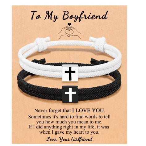 Bracelet croix en corde Christianartworkshop Milano avec carte cadeau : Bénédiction attentionnée pour les baptêmes et les étapes importantes - À mon petit ami - image 15
