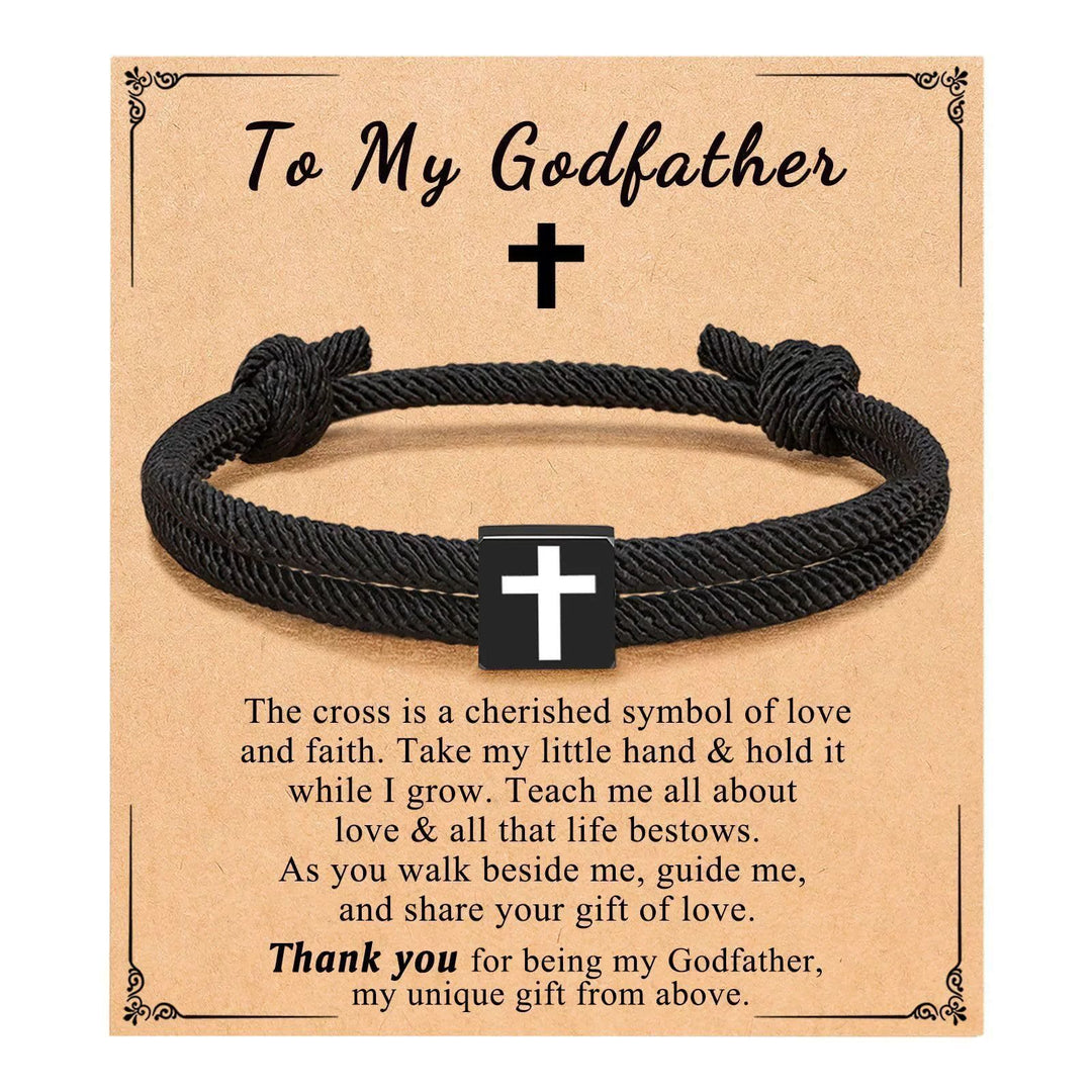 Bracelet croix en corde Christianartworkshop Milano avec carte cadeau : Bénédiction attentionnée pour les baptêmes et les étapes importantes - À mon parrain - image 16
