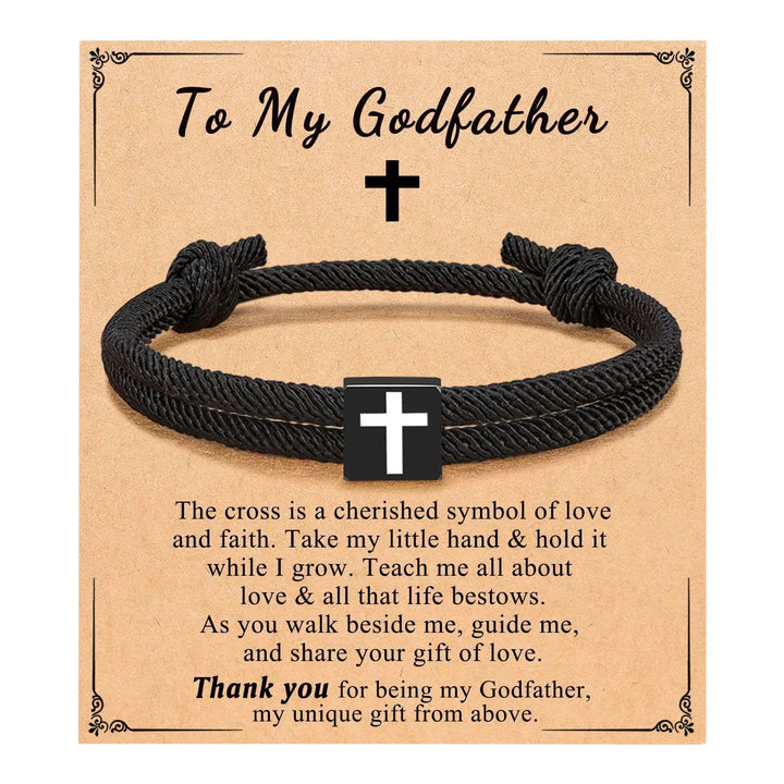 Bracelet croix en corde Christianartworkshop Milano avec carte cadeau : Bénédiction attentionnée pour les baptêmes et les étapes importantes - À mon parrain - image 16