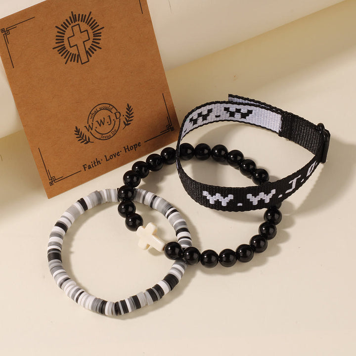 Christianartworkshop Bracelet « Invite à la foi » avec perle croix et carte « Que ferait Jésus ? » : un souvenir prêt à offrir. - image 8
