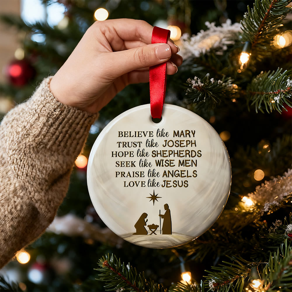Christianartworkshop Ornement de Noël avec une phrase sur la vertu de la Nativité : un symbole de foi élégant pour la décoration des fêtes - image 6