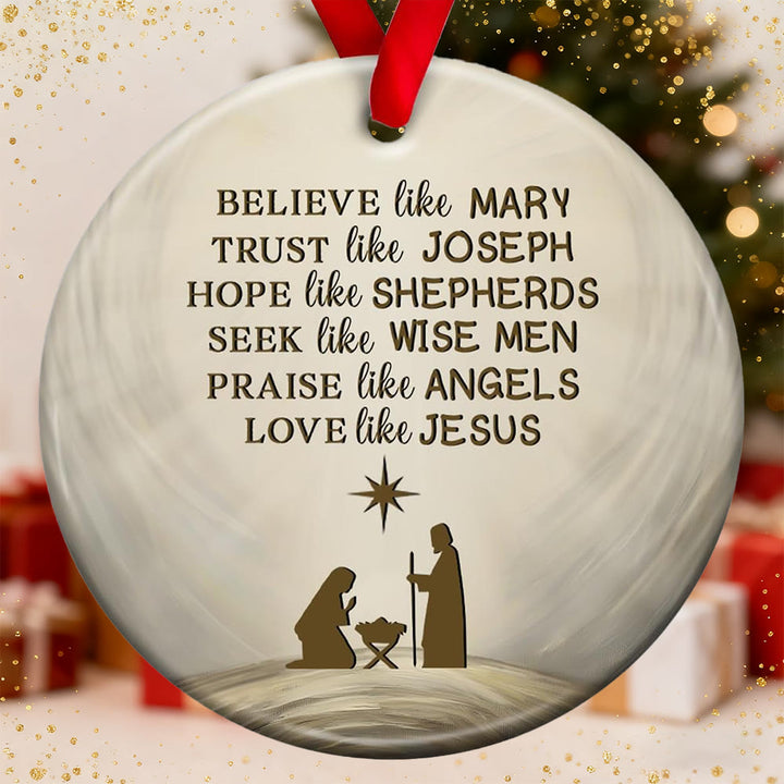 Christianartworkshop Ornement de Noël avec une phrase sur la vertu de la Nativité : un symbole de foi élégant pour la décoration des fêtes - image 9