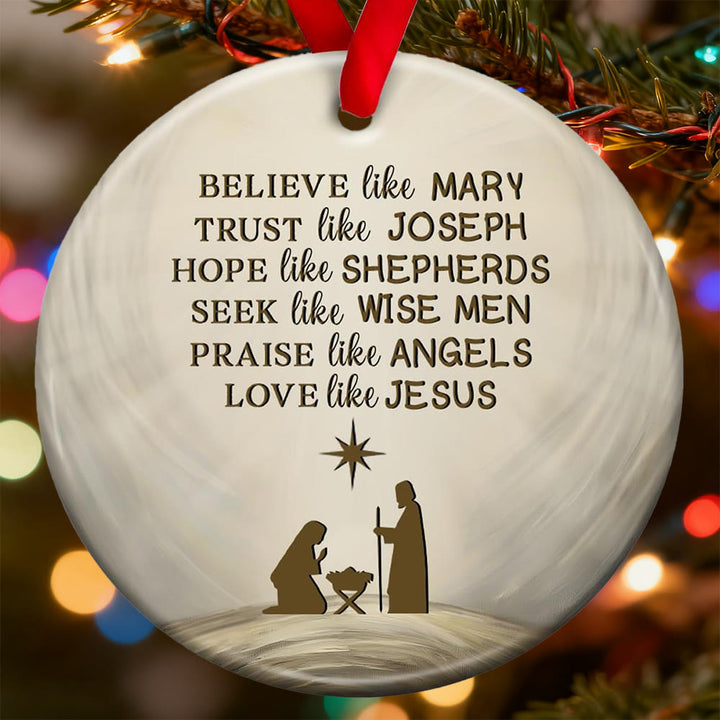 Christianartworkshop Ornement de Noël avec une phrase sur la vertu de la Nativité : un symbole de foi élégant pour la décoration des fêtes - image 8