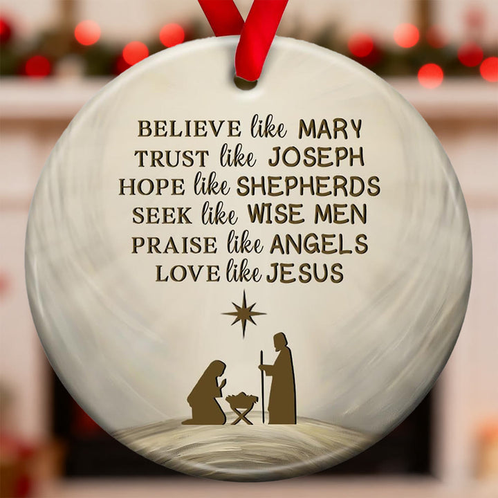 Christianartworkshop Ornement de Noël avec une phrase sur la vertu de la Nativité : un symbole de foi élégant pour la décoration des fêtes - image 7