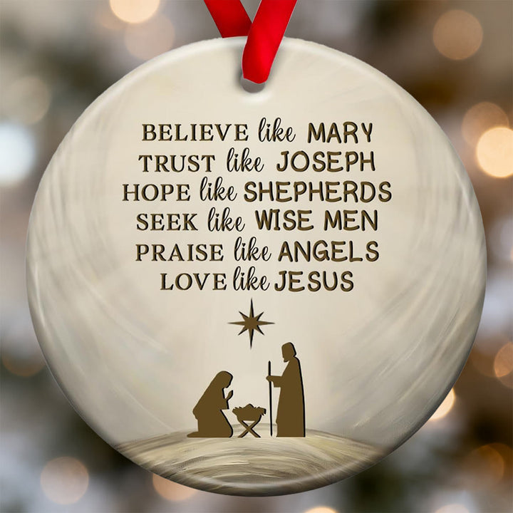 Christianartworkshop Ornement de Noël avec une phrase sur la vertu de la Nativité : un symbole de foi élégant pour la décoration des fêtes - B - Acrylique - image 5