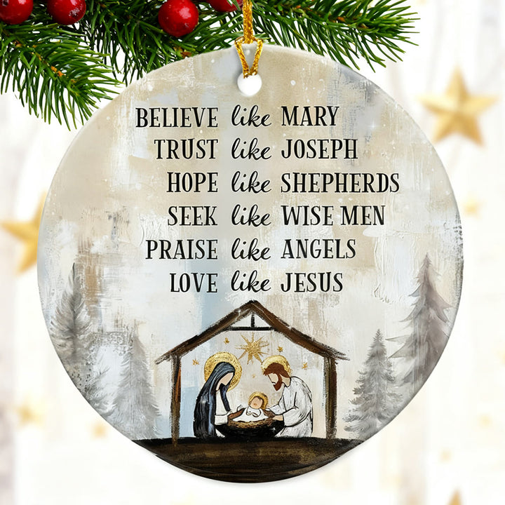 Christianartworkshop Ornement de Noël avec une phrase sur la vertu de la Nativité : un symbole de foi élégant pour la décoration des fêtes - image 4