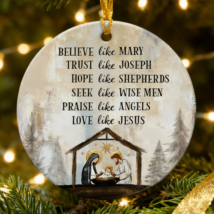 Christianartworkshop Ornement de Noël avec une phrase sur la vertu de la Nativité : un symbole de foi élégant pour la décoration des fêtes - image 3