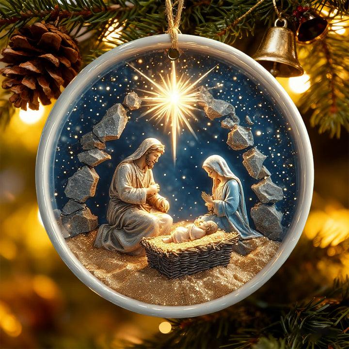 Christianartworkshop Ornement de crèche texturé : un rappel tactile de la foi pour décorer le sapin - Acrylique - image 0