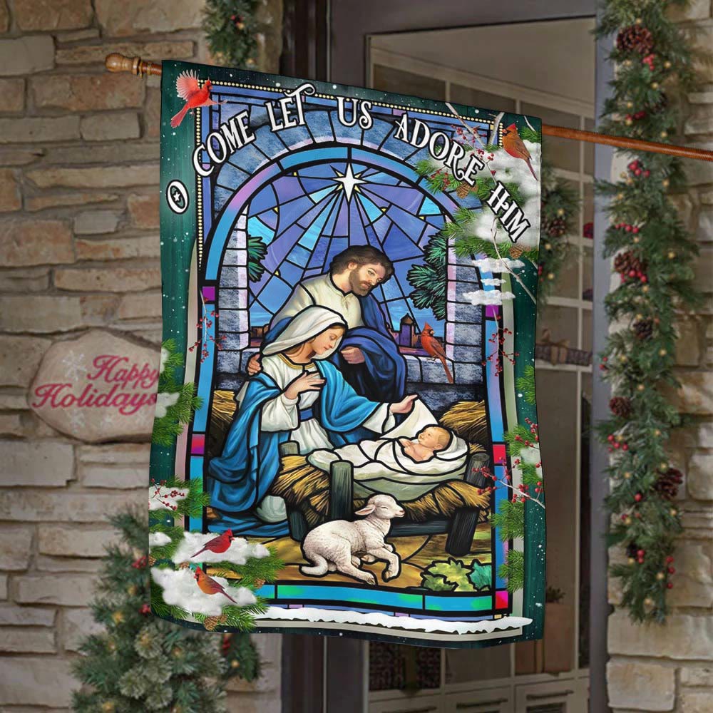 Christianartworkshop Drapeau de jardin Nativité et Moutons : Symbole de douceur pour les jardins de Noël - image 7