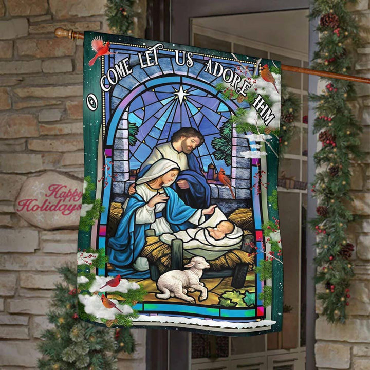 Christianartworkshop Drapeau de jardin Nativité et Moutons : Symbole de douceur pour les jardins de Noël - image 7