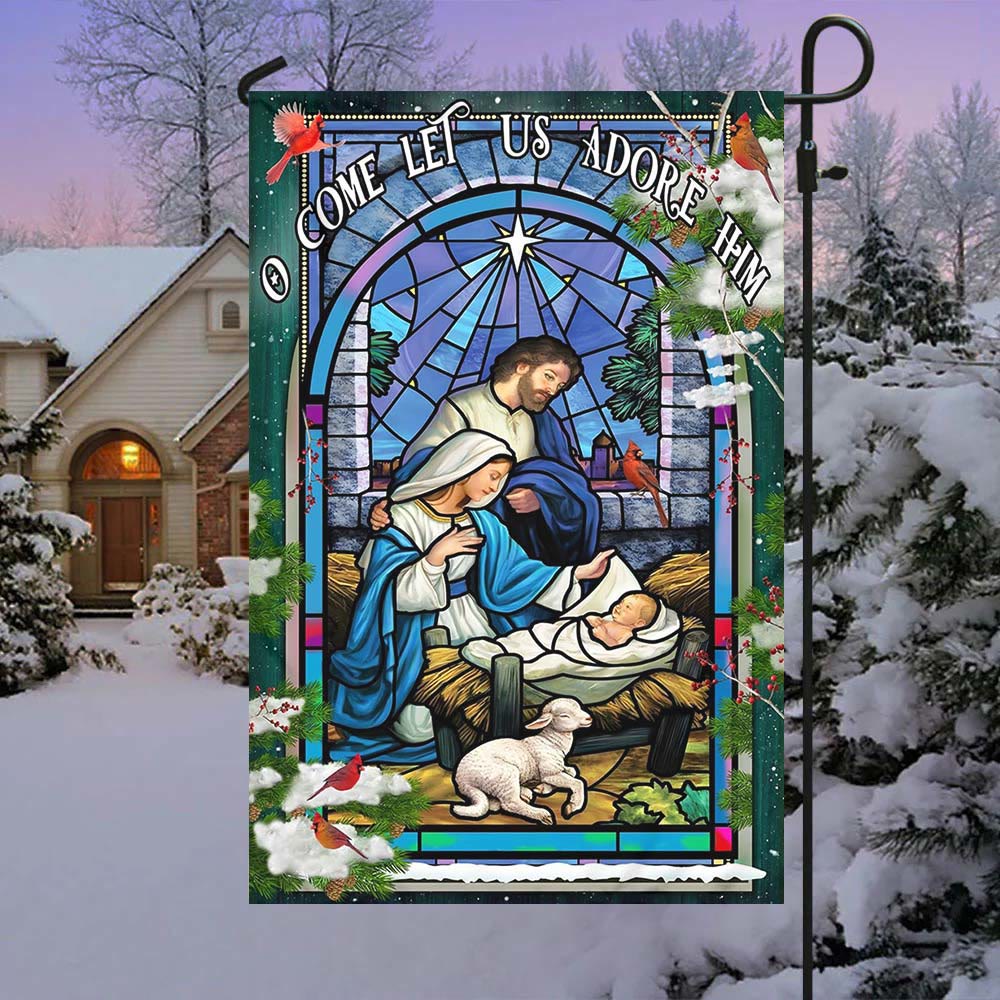 Christianartworkshop Drapeau de jardin Nativité et Moutons : Symbole de douceur pour les jardins de Noël - B - 90×150cm (3×5 pi) - image 6
