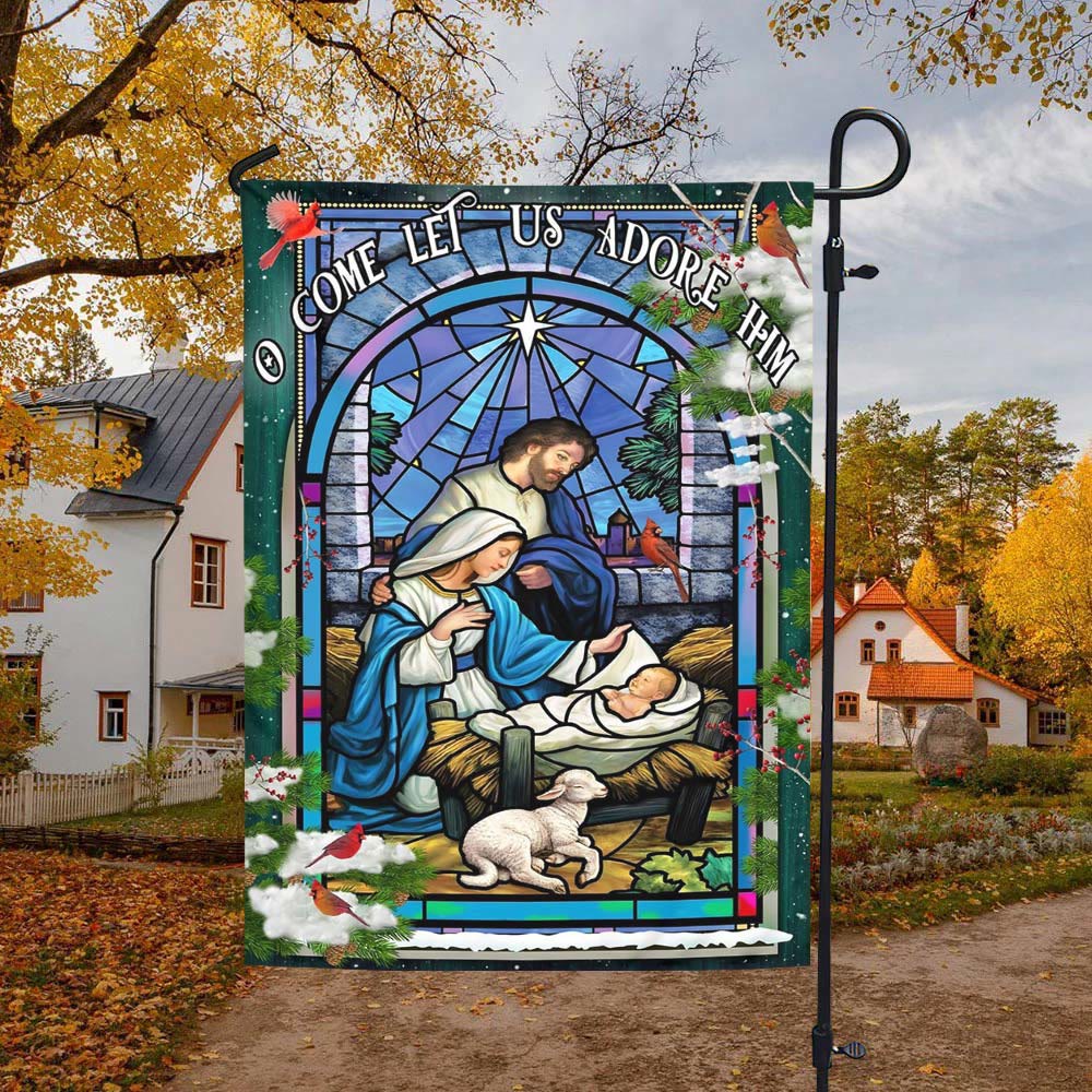 Christianartworkshop Drapeau de jardin Nativité et Moutons : Symbole de douceur pour les jardins de Noël - image 9