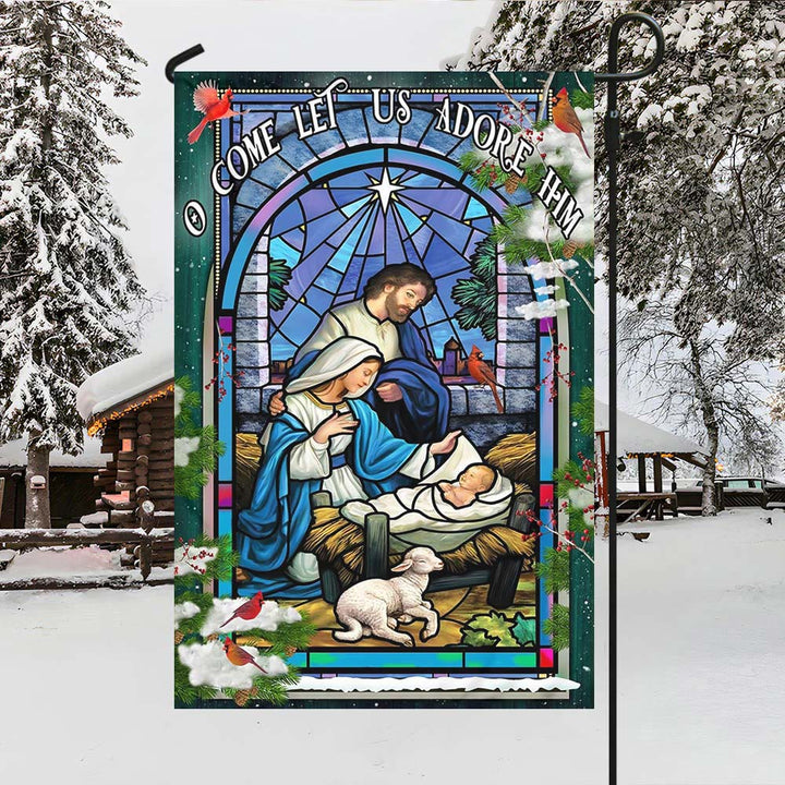Christianartworkshop Drapeau de jardin Nativité et Moutons : Symbole de douceur pour les jardins de Noël - image 10