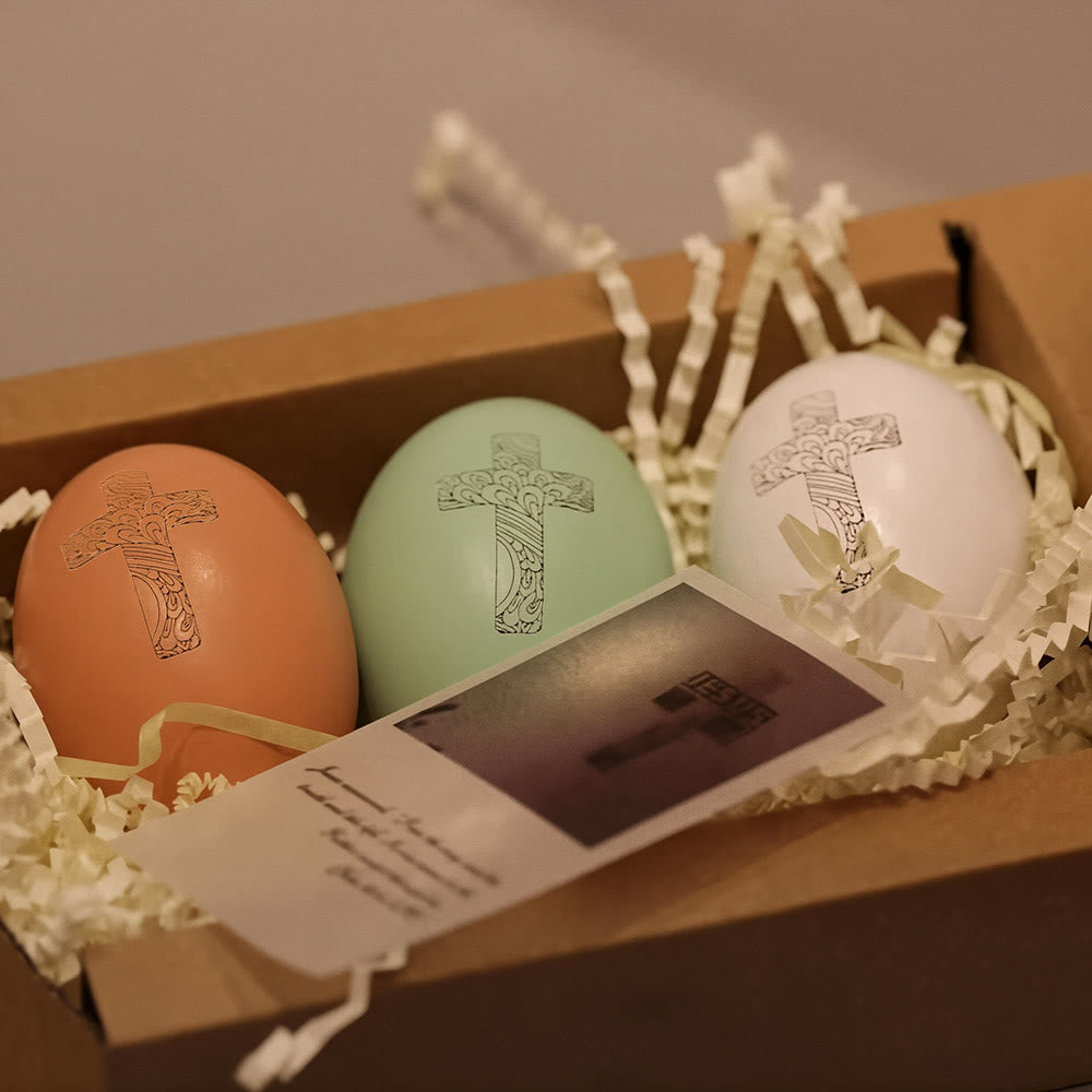 Christianartworkshop Décoration d'œuf de Pâques à motif de croix : un rappel de foi et d'espoir pour les espaces - image 2