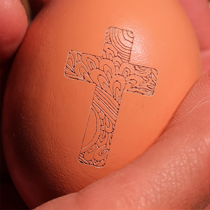 Christianartworkshop Décoration d'œuf de Pâques à motif de croix : un rappel de foi et d'espoir pour les espaces - image 1
