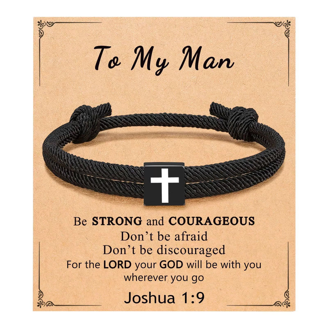 Bracelet croix en corde Christianartworkshop Milano avec carte cadeau : Bénédiction attentionnée pour les baptêmes et les étapes importantes - À mon homme - image 20