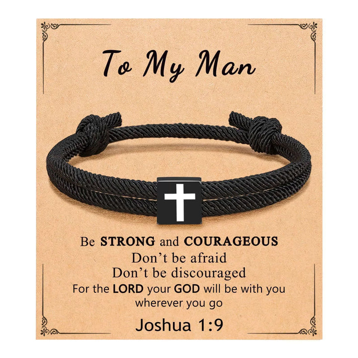 Bracelet croix en corde Christianartworkshop Milano avec carte cadeau : Bénédiction attentionnée pour les baptêmes et les étapes importantes - À mon homme - image 20