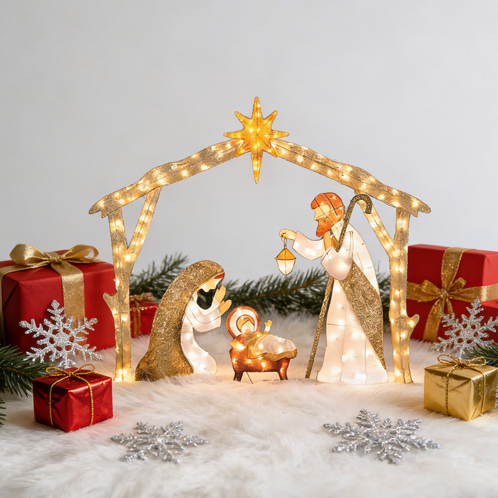 Christianartworkshop Crèche illuminée : un hommage lumineux à la foi et à l'émerveillement de Noël - image 5