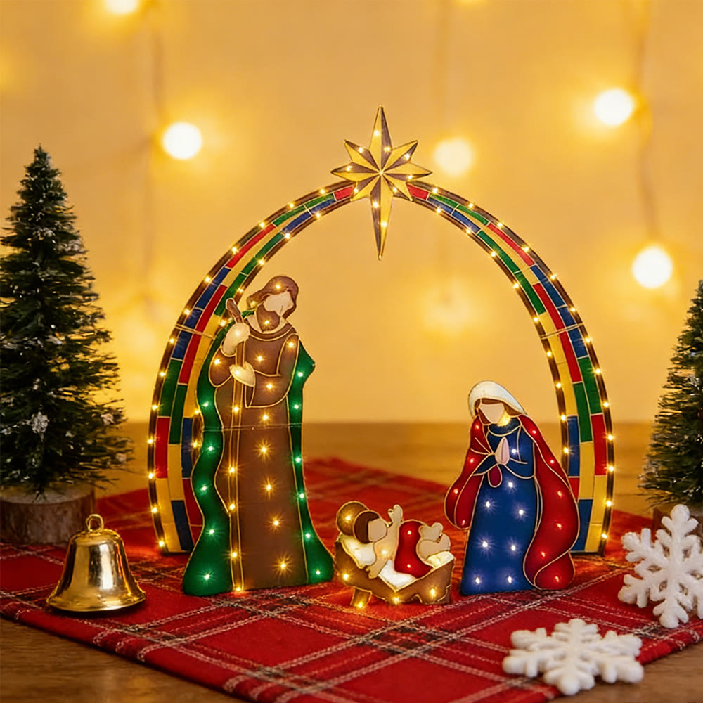 Christianartworkshop Série de décorations lumineuses Étoile de la Nativité : Présence divine et recueillement de Noël - Crèche - 2 - image 1